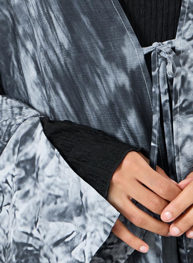 Take Two Women Graphic Printed Long Sleeve Abaya - Image 3