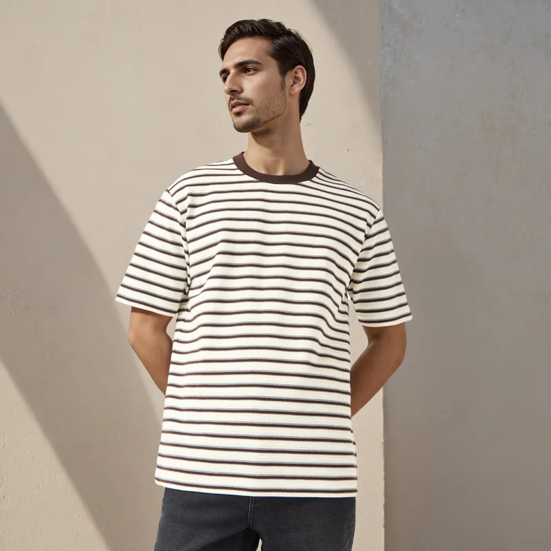 سبلاش فيڤ Striped Crew Neck Ottoman T-shirt