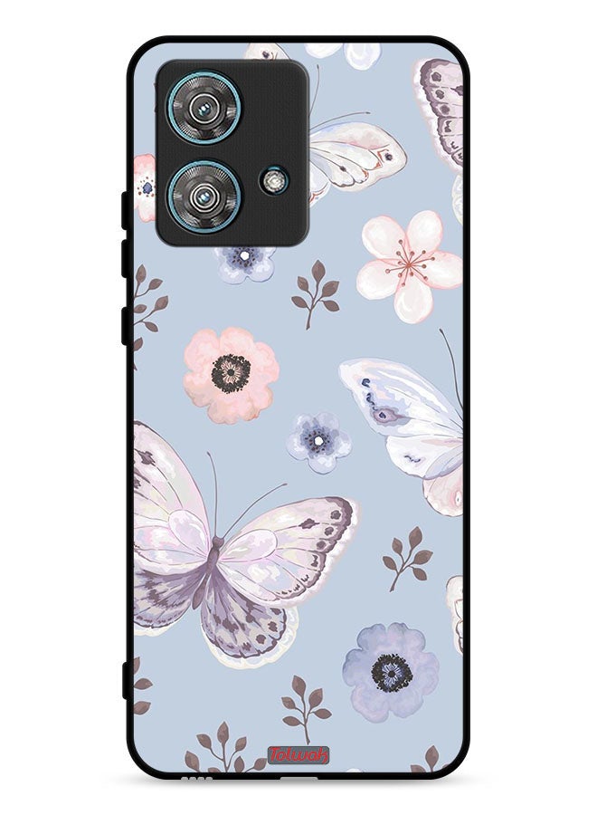 Tolwak Motorola Edge 40 Neo 5G Protective Case Cover Butterflies And Flowers - Image 1
