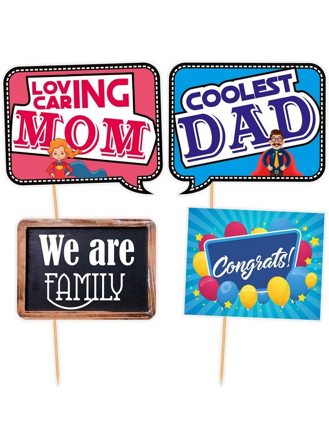 SYGA All Occasion Indian Family Photo Booth Party Props Craft Item for Wedding, Baby Shower, Birthday Multi Color (Set of 41, Large) - Image 2