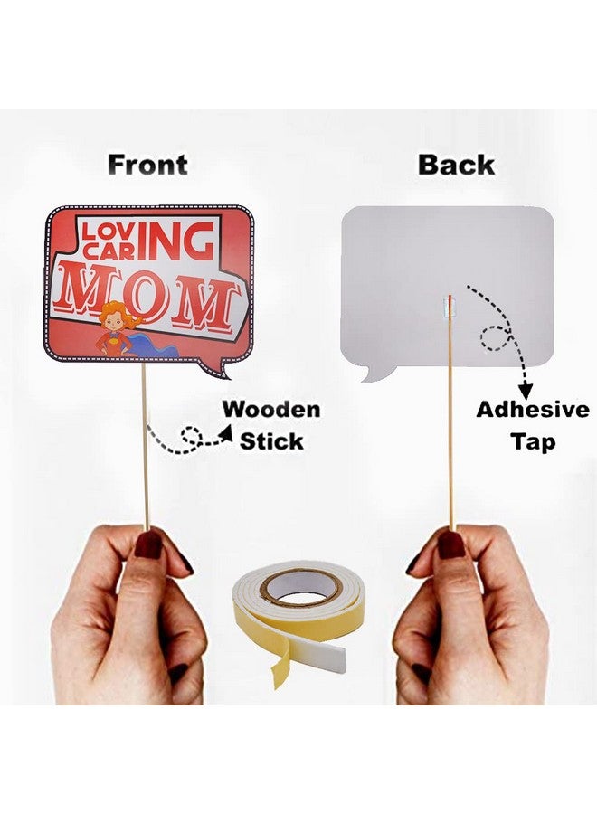 SYGA All Occasion Indian Family Photo Booth Party Props Craft Item for Wedding, Baby Shower, Birthday Multi Color (Set of 41, Large) - Image 3