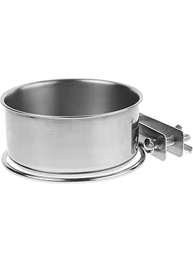 Stainless Steel Hanging Pet Bowls With Double Screw Clamp For Elevated Feeding - Image 1