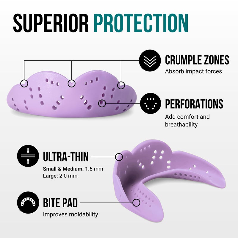 سيسو Aero Small Mouthguard, Lucky Lavender - 30% Stronger Protection for Lacrosse, Football, Hockey, Roller Derby, Team Sports - Remoldable Up to 20 Times - Ultra Slim - Non Toxic - Image 3