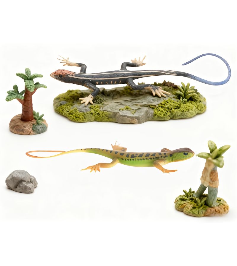 2pcs Green Realistic Lizard Toys Halloween Cat Dog Pet Ornament Holiday Gift - Image 3