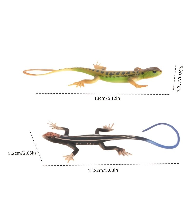 2pcs Green Realistic Lizard Toys Halloween Cat Dog Pet Ornament Holiday Gift - Image 2