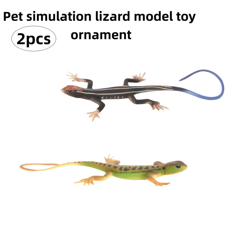 2pcs Green Realistic Lizard Toys Halloween Cat Dog Pet Ornament Holiday Gift - Image 5