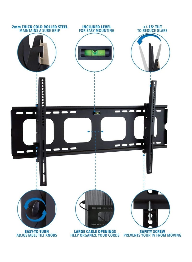ELTRAZONE TV Wall Mount Bracket | 42 43 50 55 58 65 70 75 80 Inch | 220 Pound Capacity | VESA Compatible | Low Profile | Flat Screens - Image 2