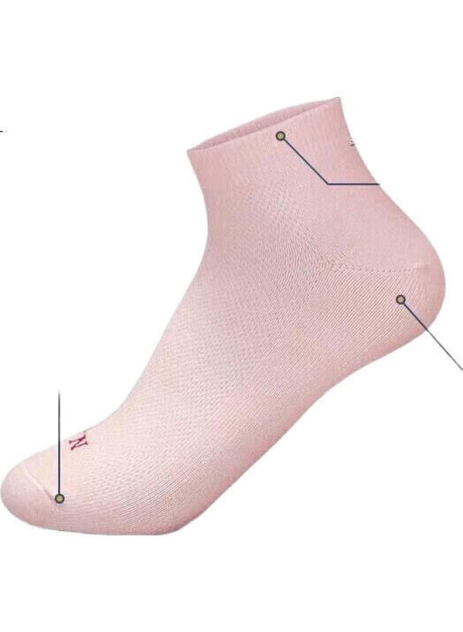 Aun Women'S Breathable Antibacterial Short Socks With Silver Ions, Odor-Resistant Cotton Socks, 2 Pink 2 Light Blue 2 White, One Size Fits All - Image 3
