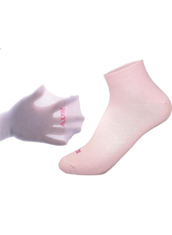 Aun Women'S Breathable Antibacterial Short Socks With Silver Ions, Odor-Resistant Cotton Socks, 2 Pink 2 Light Blue 2 White, One Size Fits All - Image 2
