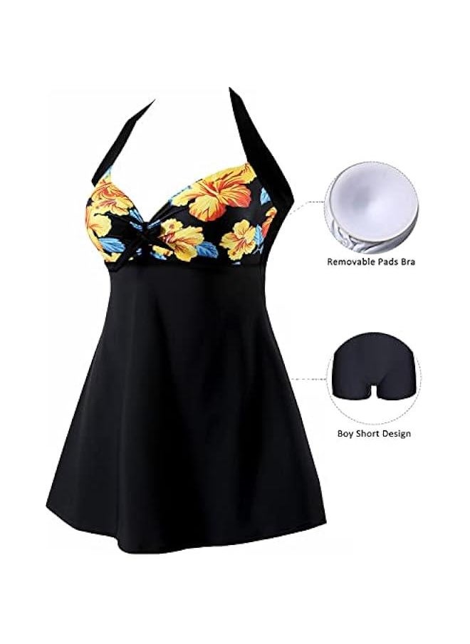 Generic - Women's Plus Size Swimsuit One Piece Swim Dress with Skirt Tummy Control Swimwear - Image 1
