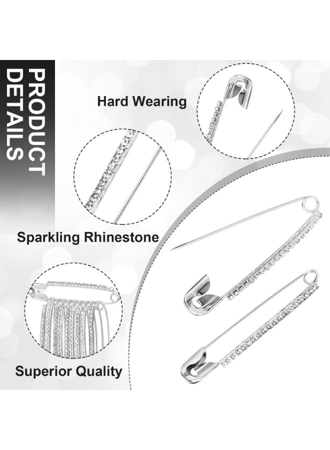 SUNSAR 10pcs Rhinestone Safety Pins, Women Safety Pin Brooches, Decorative Sock Charm Jewelry Making Supplies for Clothes, Hats, Shawl - Image 3