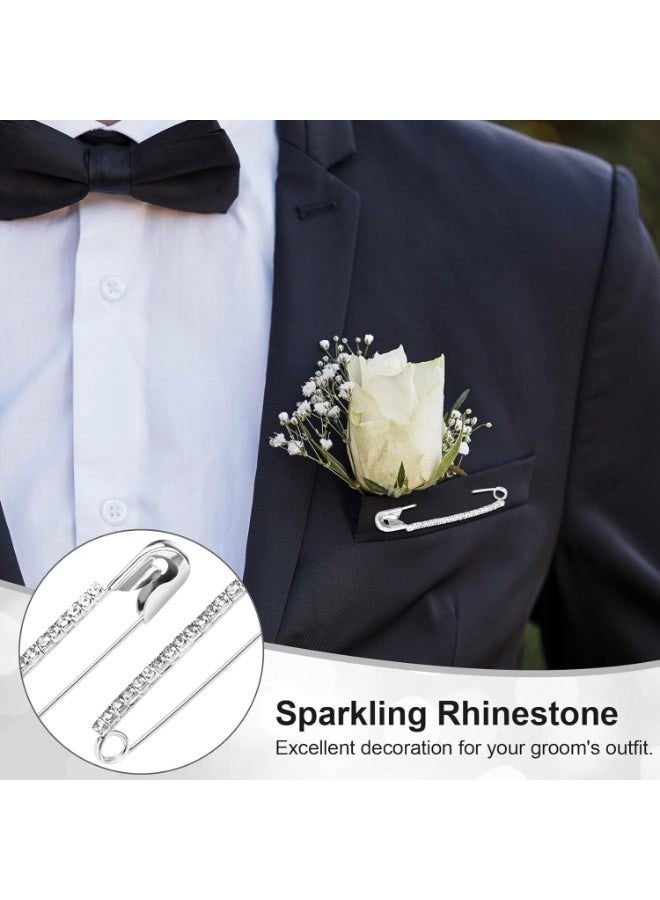 SUNSAR 10pcs Rhinestone Safety Pins, Women Safety Pin Brooches, Decorative Sock Charm Jewelry Making Supplies for Clothes, Hats, Shawl - Image 5