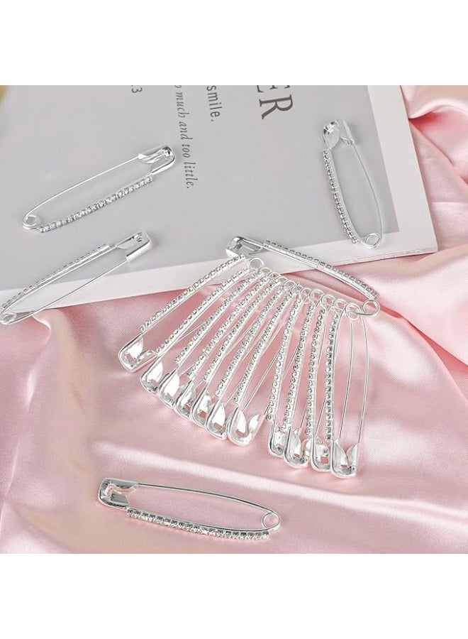 SUNSAR 10pcs Rhinestone Safety Pins, Women Safety Pin Brooches, Decorative Sock Charm Jewelry Making Supplies for Clothes, Hats, Shawl - Image 4
