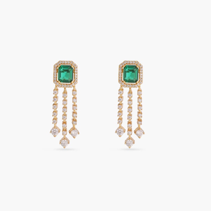 TARINIKA Green and White Cubic Zirconia(CZ) Indian Necklace Set with Earrings, Gold Plated Brass Fashion Indian Jewelry Gift for Women Bollywood Costume Jewellery (Mireille Delicate CZ) - Image 4