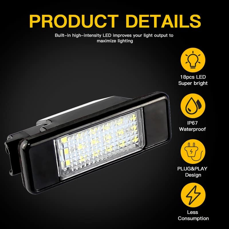 Vuzmode 2PCS 12V LED Car License Plate Light - Image 3