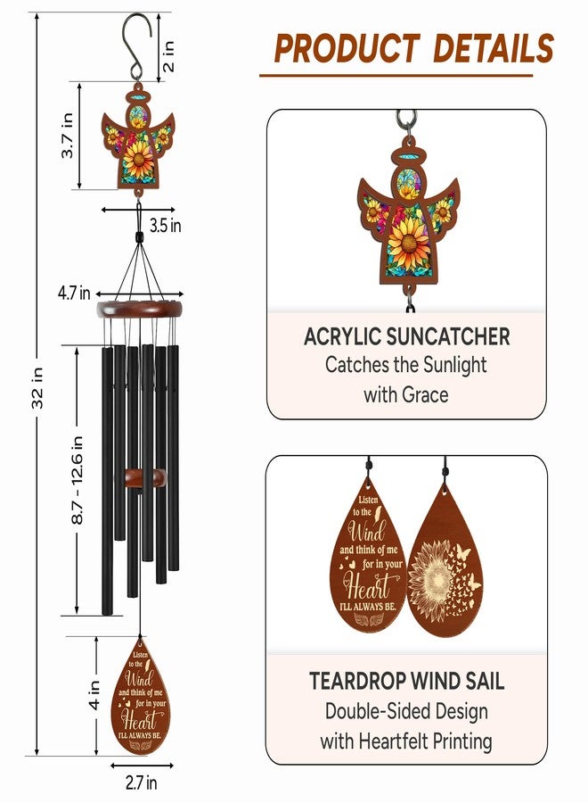 FLAGWIX Sympathy Gifts for Loss of Loved One - Large Outdoor Wind Chimes for Outside 32 in - Memorial Wind Chimes for Loss of Loved One, Bereavement Gift Ideas, Memorial Gifts for Loss of Mom - Image 4