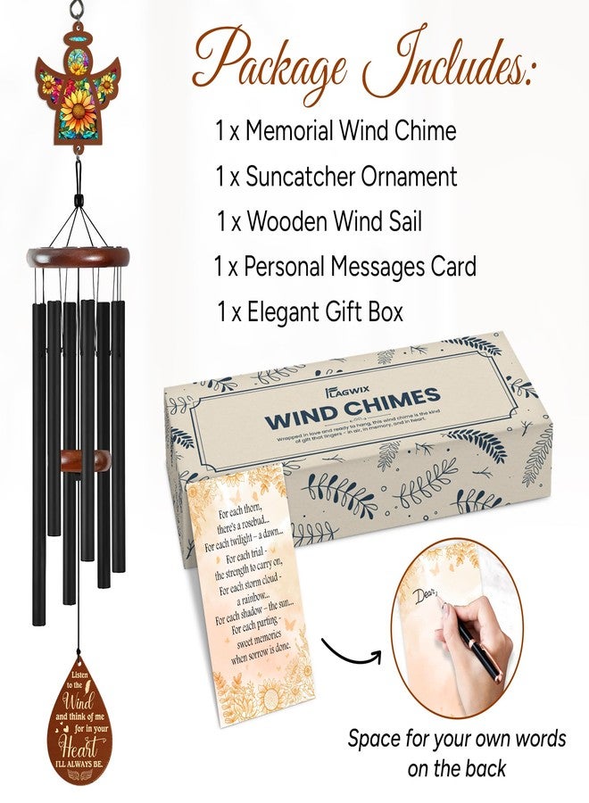 FLAGWIX Sympathy Gifts for Loss of Loved One - Large Outdoor Wind Chimes for Outside 32 in - Memorial Wind Chimes for Loss of Loved One, Bereavement Gift Ideas, Memorial Gifts for Loss of Mom - Image 3