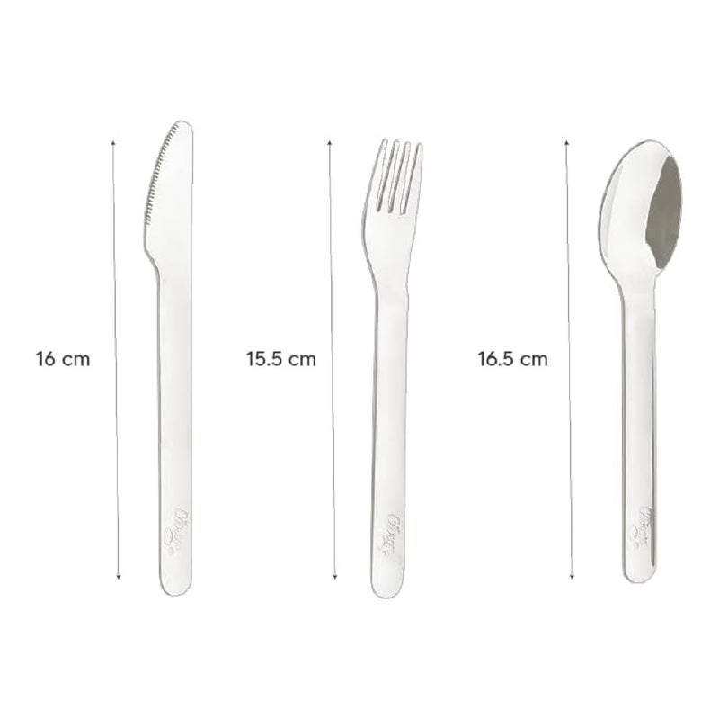Citron Kids Stainless Steel Cutlery Set with Silicone Case - Dusty Blue | Spoon, Fork & Knife Travel Utensil Set | BPA-Free Portable Flatware for Kids 3+ Years - Image 2
