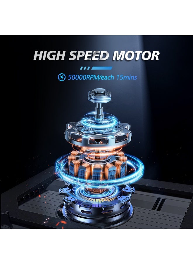 COOLCOLD Gaming Laptop Cooling Pad, RGB Laptop Cooler with 3 Powerful Turbofans, 5 Height Adjustable Laptop Cooling Stand, 5 Fan Speed Touch Control, Seal Memory Foam for Cooling 12-19.3 inch Laptop - Image 3