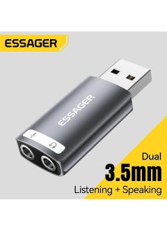 ESSAGER USB To 3.5mm External Sound Card Converter Converter Multifunctional Microphone Headphone Speaker Audio Interface  - Image 1