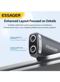 ESSAGER USB To 3.5mm External Sound Card Converter Converter Multifunctional Microphone Headphone Speaker Audio Interface  - Image 2