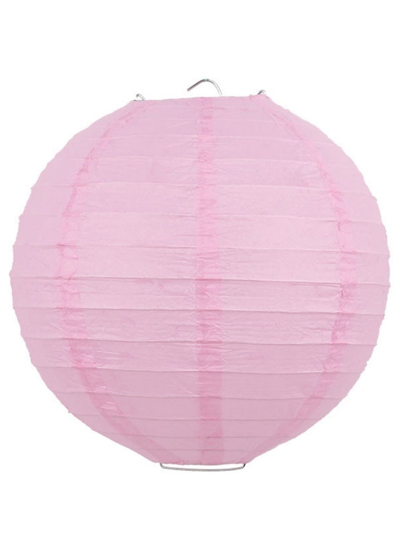 Pink Paper Lanterns, of Chinese Round Paper Hanging Decorations Ball Lanterns Lamps for Home Decorations, Birthday Wedding Parties, and Festival Decoration,Size 10 inch - Image 1