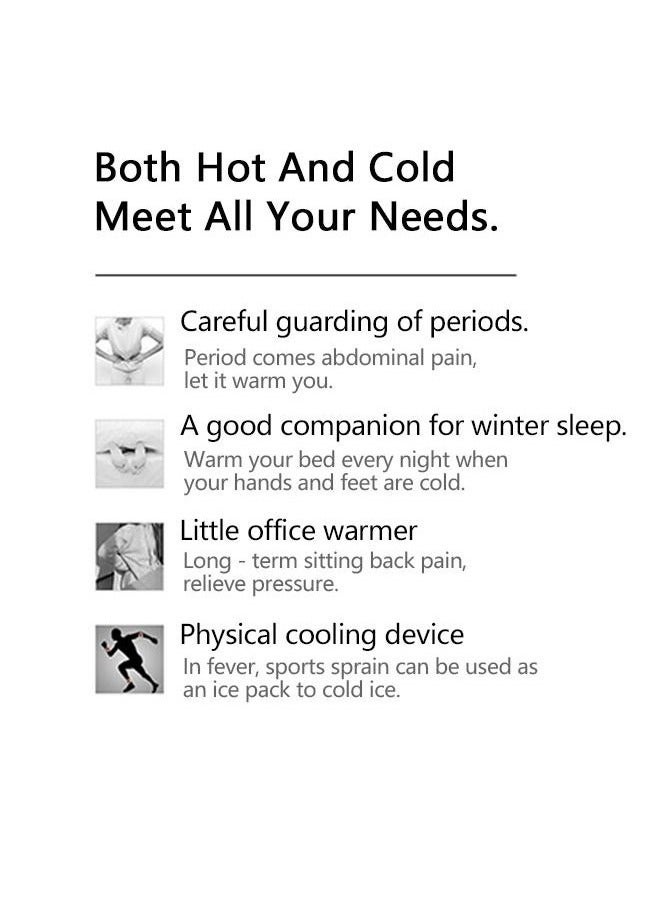 إسكدنيا حقيبة ماء ساخن دافئة ذات ملمس ناعم ، كنز كرتون أرنب أفخم لحقن الماء ، حقيبة يد دافئة بالماء قابل للغسل (أبيض + وردي) - Image 4