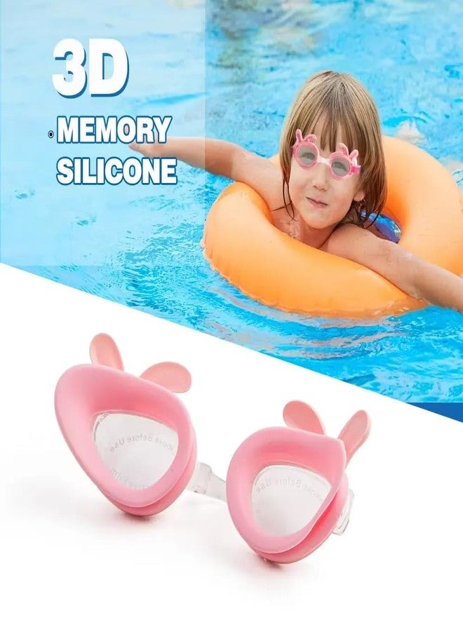 LIL PLANET Swimming Cap with Swim Goggles and Storage Bag for Kids (Combo) (Age 3-12), Silicone Waterproof Swimming and Bathing Caps for Long and Short Hair Girls Boys (Pink) - Image 2