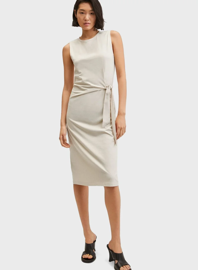 MANGO Tie Detail Bodycon Dress