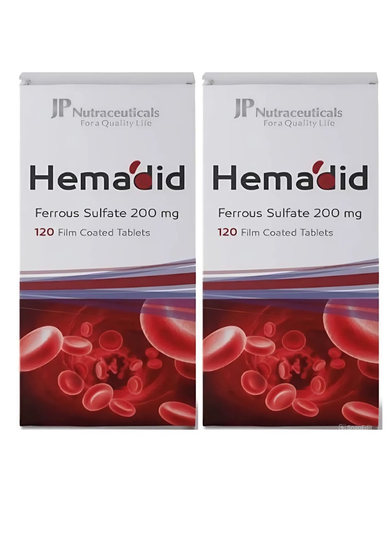 JP Neutraceuticals Pack Of 2 JP Hemadid 200 Mg 120 Tablets  - Image 1