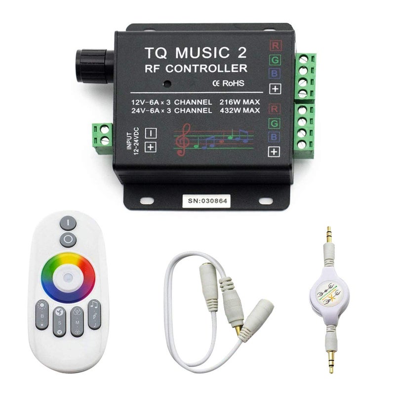 SUPERNIGHT LED RGB Music Touch Controller RF Sensitivety Backlight RF Remote Touching Color 35MM Audio 15 Music Modes LED Light Strip Controller