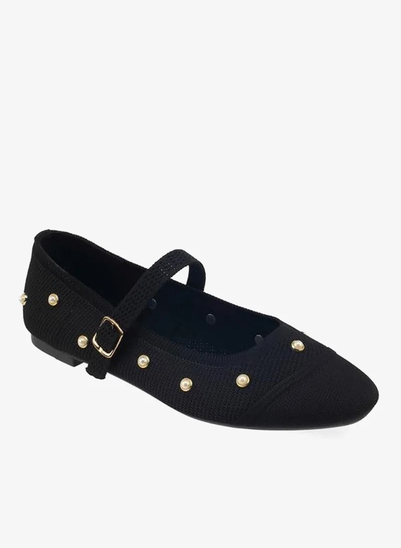 Flora Bella By Shoexpress BLACK Flora Bella Women Embellished Ballerina Shoes for Women | Best Price UAE
