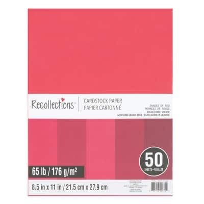 Recollections 50 Sheets Shades of Red 8.5" x 11" Cardstock Paper by Recollections - Acid and Lignin Free Paper for Scrapbooks, Arts & Crafts - 1 Pack - Image 1