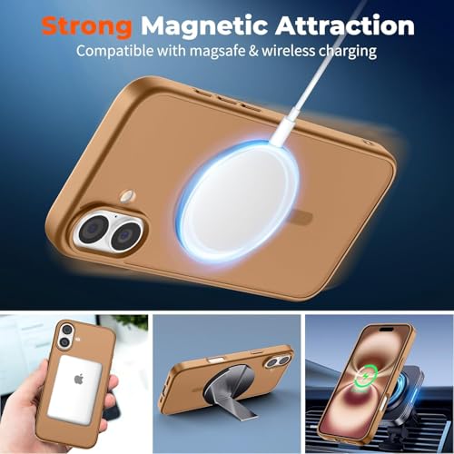 AIBEX Back Cover Case for iPhone 16 | Slim Case with Wireless Charging Support | Anti-Scratch, Shockproof, Anti-Fingerprint & Lightweight Military-Grade Protective Cover - Brown - Image 4