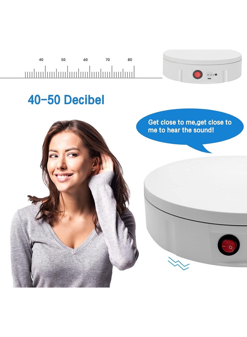 شو وو طاولة عرض كهربائية دوارة بمنفذ USB مع حامل عرض دوار للتحكم عن بعد، مع 5 لوحات خلفية، مناسبة لعرض منتجات المجوهرات والتصوير الفوتوغرافي، تتحمل وزن 10 كجم - Image 4