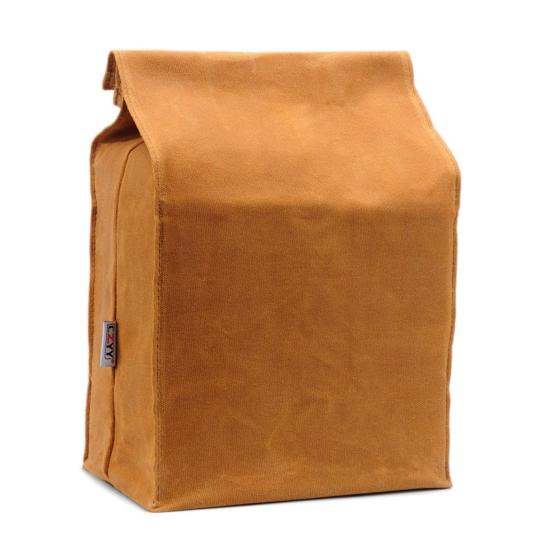 CZYY Waxed Canvas Lunch Bags Brown Paper Bag Styled - Classic Updated - Reusable and Washable, Worthbuy Lunch Box for Men & Women - Image 1