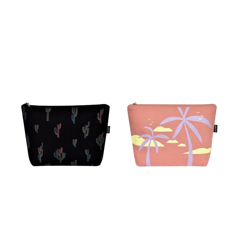 Ecoright Makeup Pouch for Girls, Canvas Cosmetic Pouch for Women, Small Pouches for Women with Waterproof Recycled Lining - Image 1