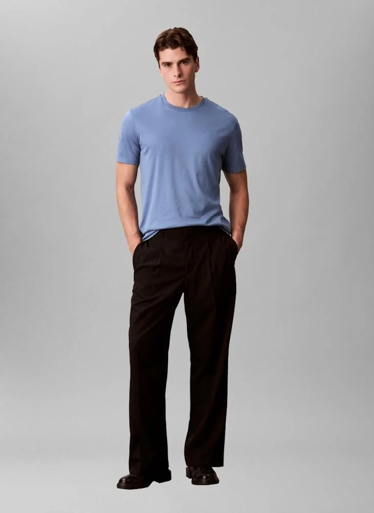 Calvin Klein Dusty Sailor Blue Pima Cotton T-shirt for Men | Best Price UAE
