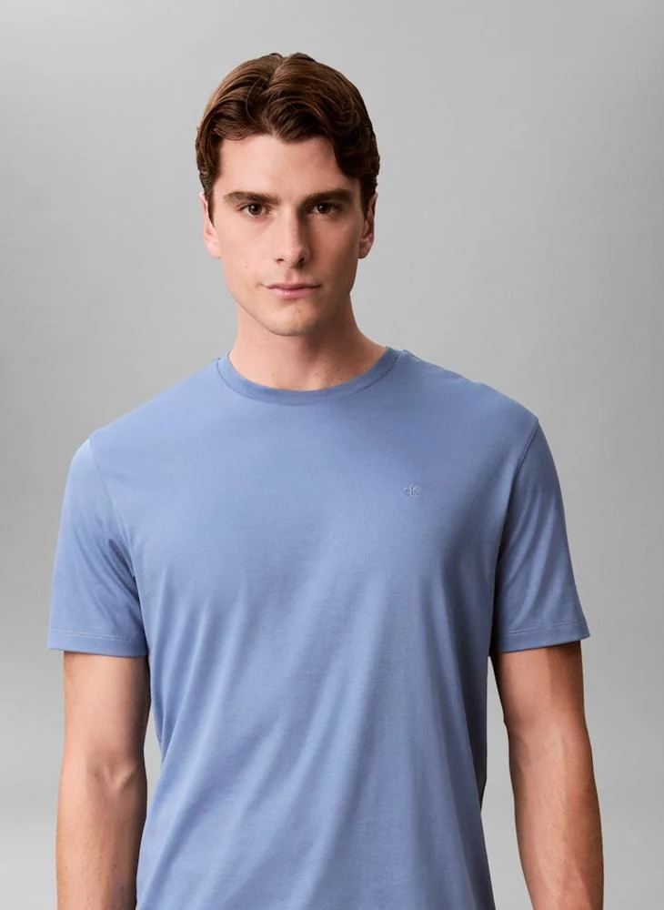 Calvin Klein Dusty Sailor Blue Pima Cotton T-shirt for Men | Best Price UAE