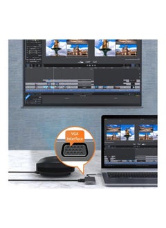 NIBEMINENT 10-In-1 Fast Charging USB HUB Type C To 4K HDMI Docking Station Grey  - Image 2