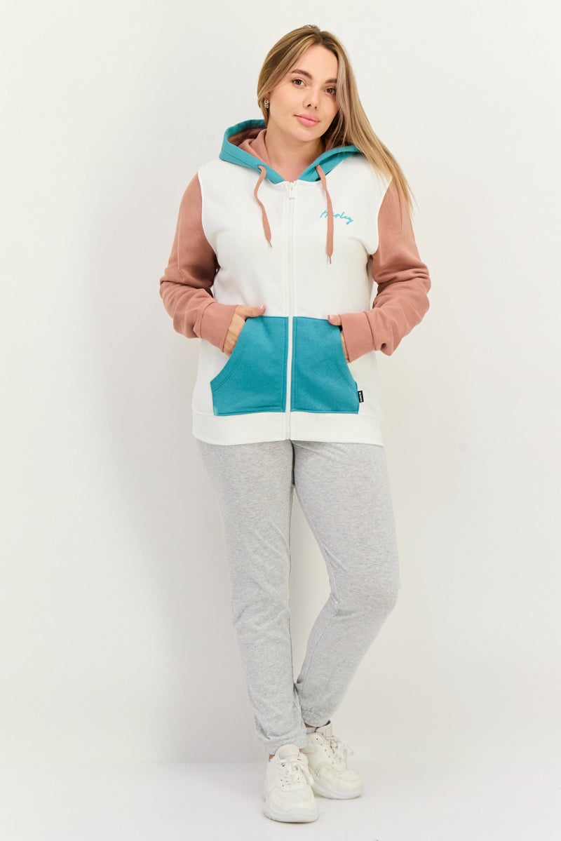 Hurley Women Sportswear Fit Long Sleeves Outdoor Sweatshirt, White Combo  - Image 4