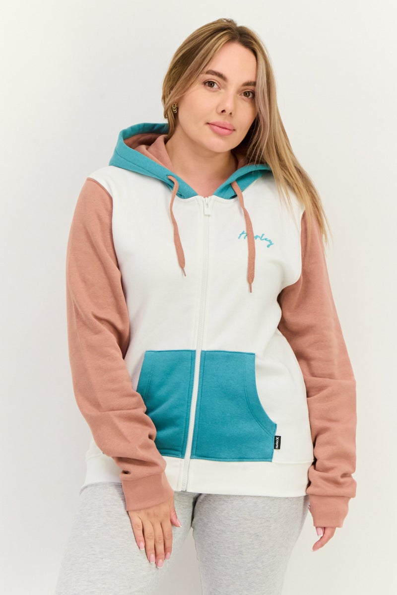 Hurley Women Sportswear Fit Long Sleeves Outdoor Sweatshirt, White Combo  - Image 1