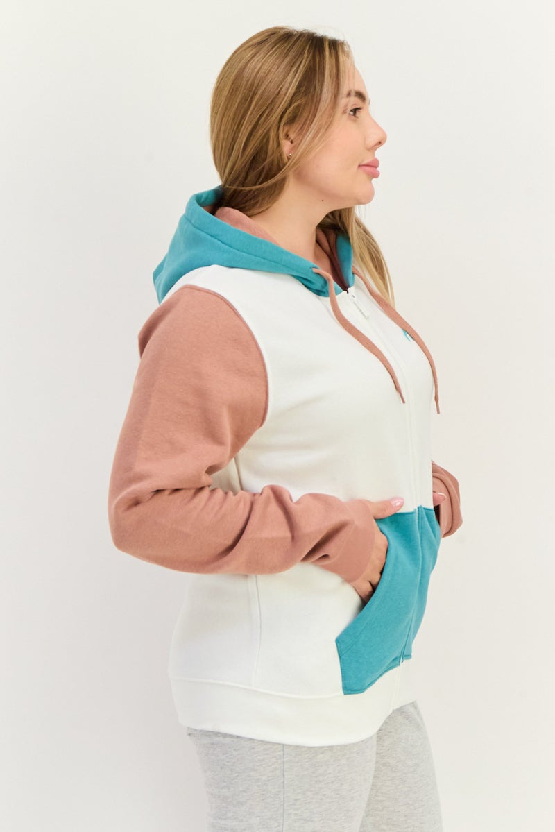 Hurley Women Sportswear Fit Long Sleeves Outdoor Sweatshirt, White Combo  - Image 2