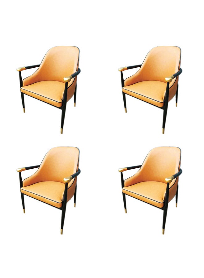 JILPHAR FURNITURE Jilphar Furniture Luxury Armrest Leather Dining Chair 1189A set of 4pcs 