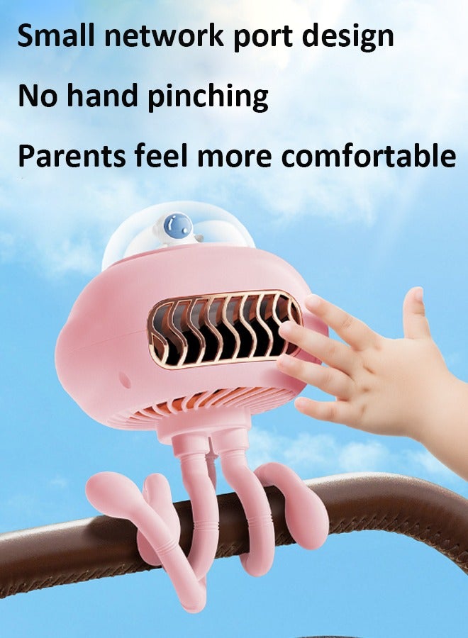 Aissiora Stroller Fan Clip On Baby Rechargeable Portable Fan Battery Operated Fan Mini Handheld Personal Fan USB Car Seat Small Fan for Desk Stroller Accessories Crib Car Rides  - Image 1