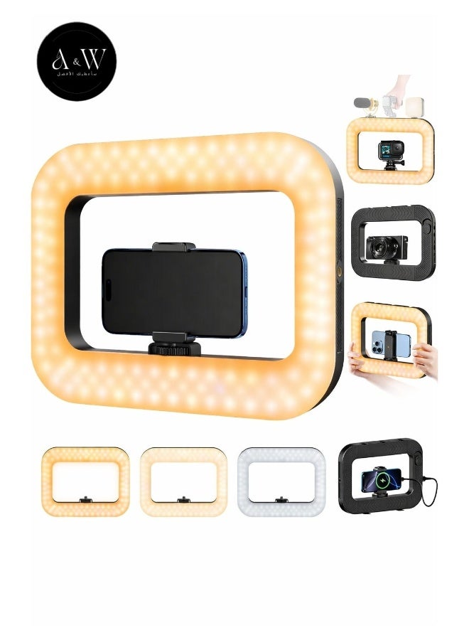 إيه آن د دبليو LED Ring Light Video Rig for Phone & Camera – Square Handheld Photography Light Stabilizer, 8000mAh Battery Power Bank, 2500K–6500K Dimmable Selfie Light, Phone Holder, Bluetooth Remote for TikTok, YouTube, Makeup, Food & Product Photography - Image 1
