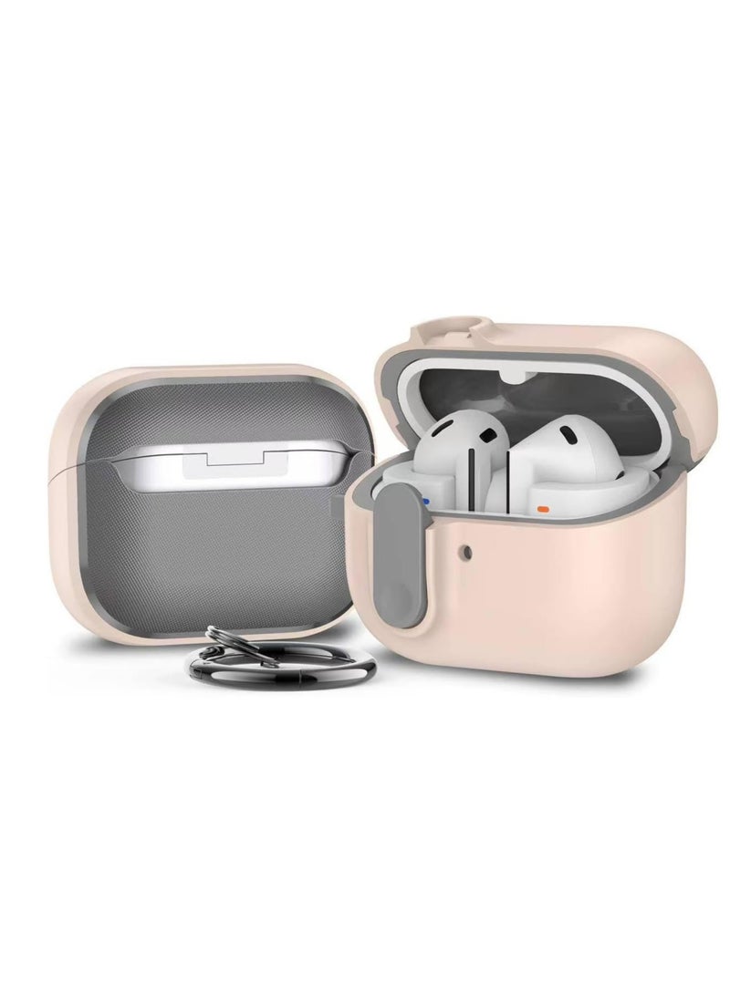 case Compatible with Samsung Galaxy Buds 3 Pro/Buds 3 Case Full-Body Shockproof (Secure Lock) Galaxy Buds 3 & Galaxy Buds 3 Pro (2024) with Carabiner (pink)