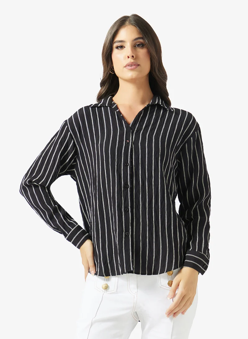 Striped Button-Down Shirt