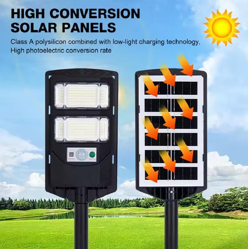 kh Solar Street Lights Outdoor Waterproof Solar Dusk to Dawn Flood Light Outside Solar Powered Security Exterior Wall Mount Lamp Motion Sensor Remote Control (Alpha 2) - Image 4