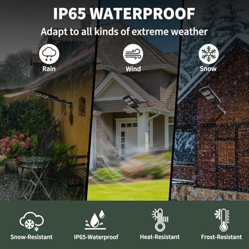 kh Solar Street Lights Outdoor Waterproof Solar Dusk to Dawn Flood Light Outside Solar Powered Security Exterior Wall Mount Lamp Motion Sensor Remote Control (Alpha 2) - Image 5